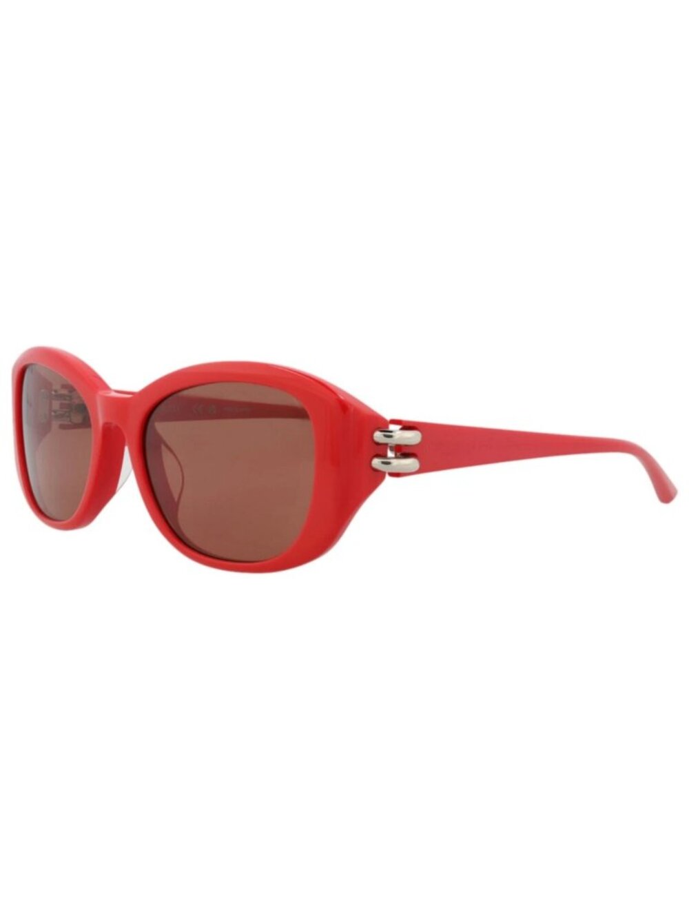 New Alexander McQueen Women's Sunglasses Round Oval Recycled Acetate Frame Red